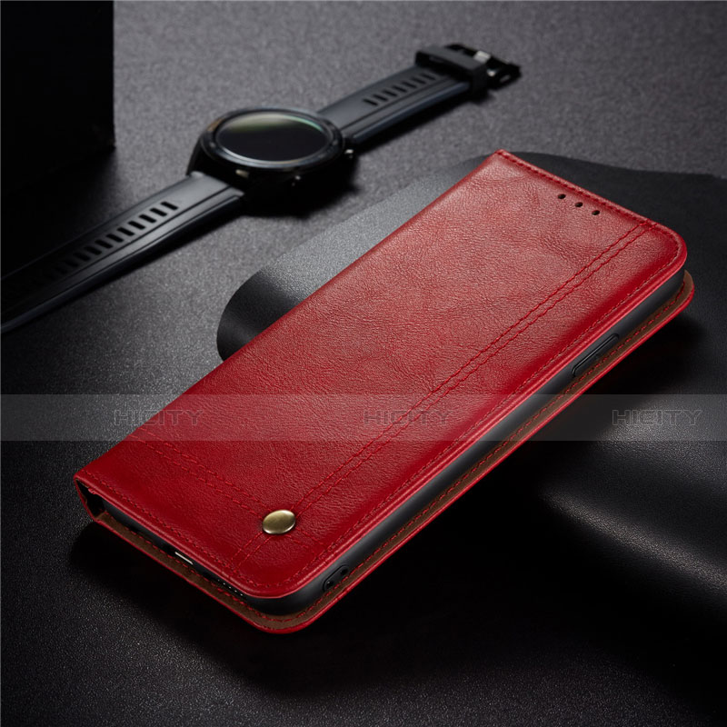 Funda de Cuero Cartera con Soporte Carcasa para Xiaomi Redmi 9 India Rojo