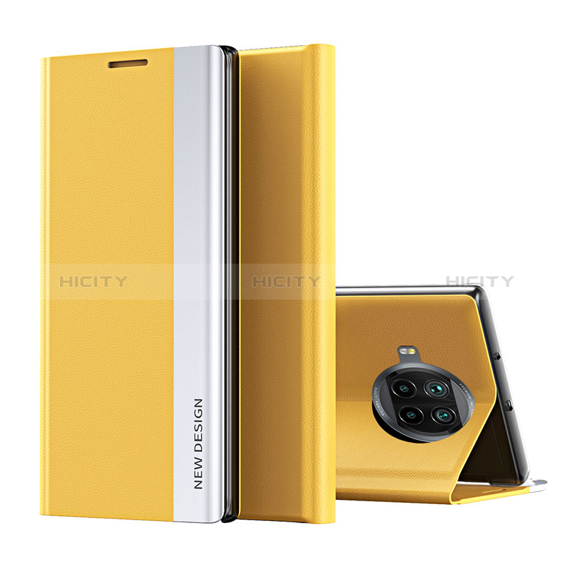 Funda de Cuero Cartera con Soporte Carcasa Q01H para Xiaomi Mi 10i 5G Amarillo