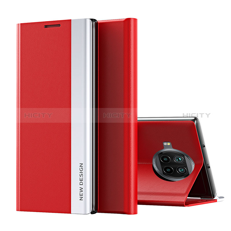 Funda de Cuero Cartera con Soporte Carcasa Q01H para Xiaomi Mi 10T Lite 5G Rojo