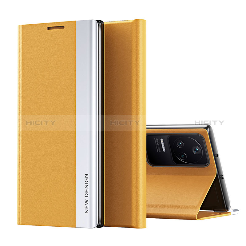 Funda de Cuero Cartera con Soporte Carcasa Q01H para Xiaomi Poco F4 5G Amarillo