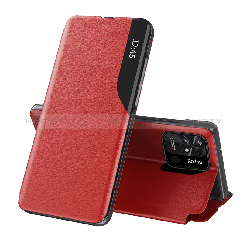Funda de Cuero Cartera con Soporte Carcasa Q02H para Xiaomi Redmi 10C 4G Rojo