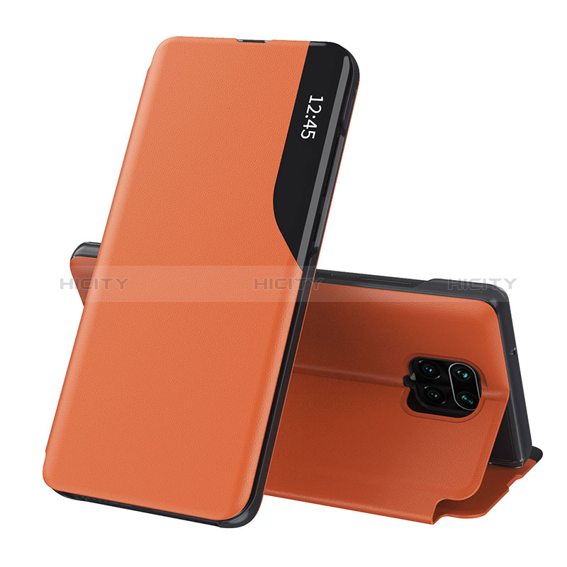 Funda de Cuero Cartera con Soporte Carcasa Q02H para Xiaomi Redmi Note 9S Naranja
