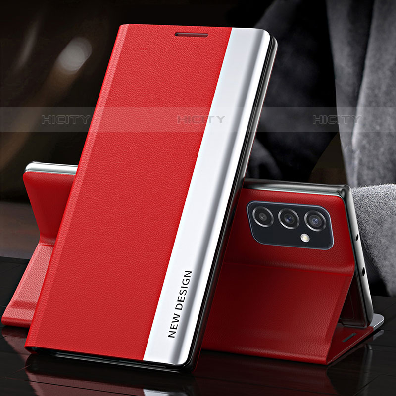 Funda de Cuero Cartera con Soporte Carcasa Q03H para Samsung Galaxy M52 5G Rojo