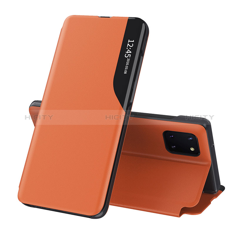 Funda de Cuero Cartera con Soporte Carcasa QH1 para Samsung Galaxy Note 10 Lite Naranja