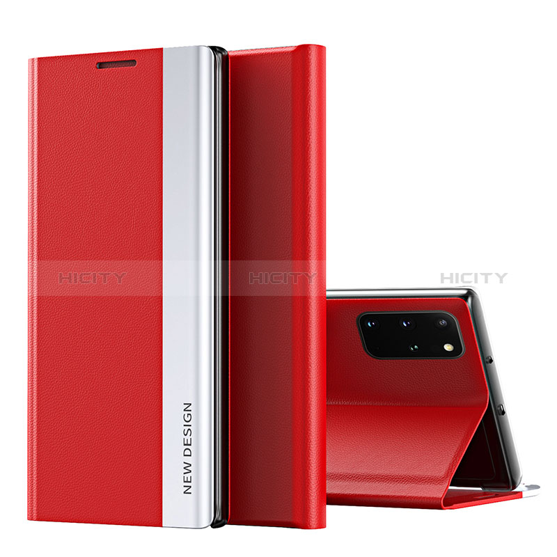Funda de Cuero Cartera con Soporte Carcasa QH1 para Samsung Galaxy S20 Plus 5G Rojo