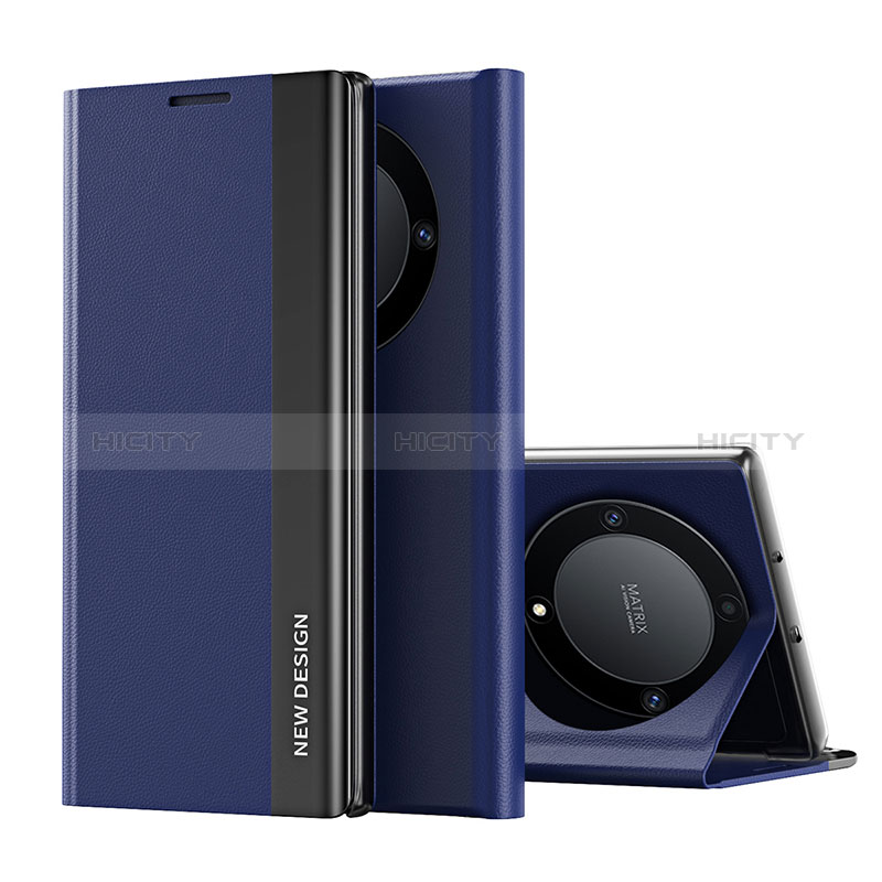 Funda de Cuero Cartera con Soporte Carcasa QH2 para Huawei Honor X9b 5G Azul