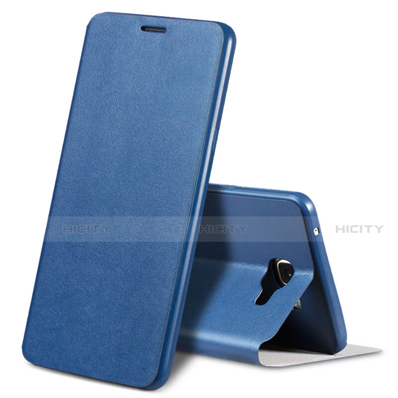 Funda de Cuero Cartera con Soporte Carcasa S01 para Samsung Galaxy A9 Pro (2016) SM-A9100 Azul