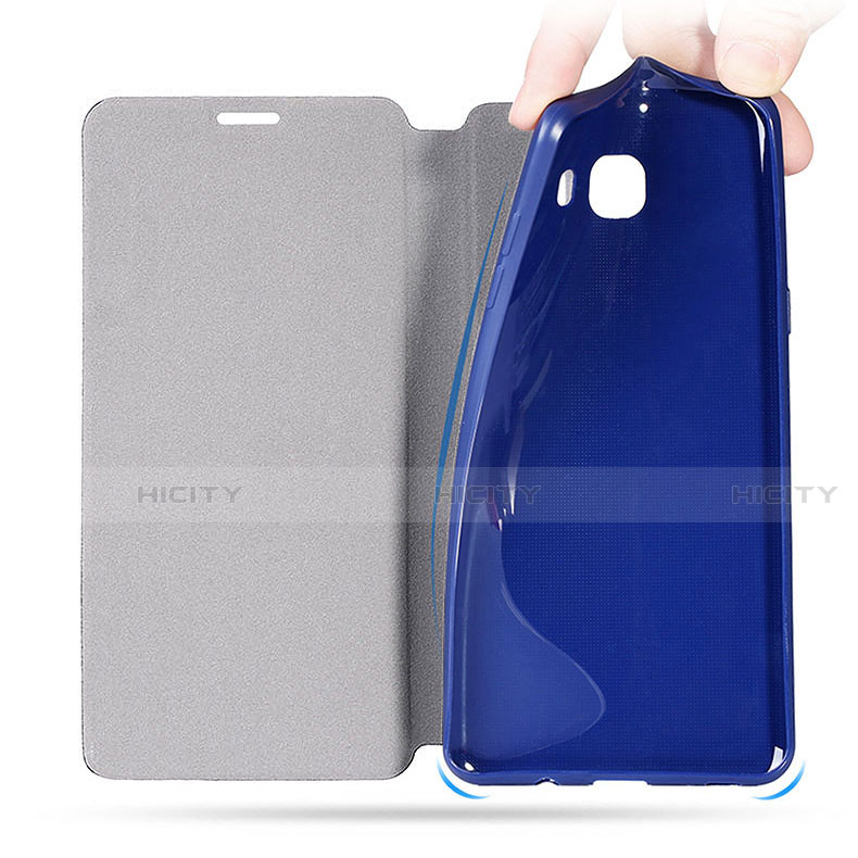 Funda de Cuero Cartera con Soporte Carcasa S01 para Samsung Galaxy C9 Pro C9000 Azul