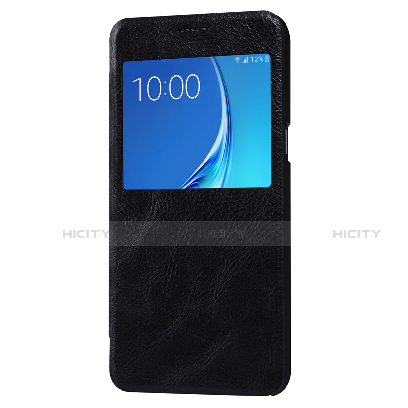 Funda de Cuero Cartera con Soporte Carcasa S01 para Samsung Galaxy J7 (2016) J710F J710FN Negro