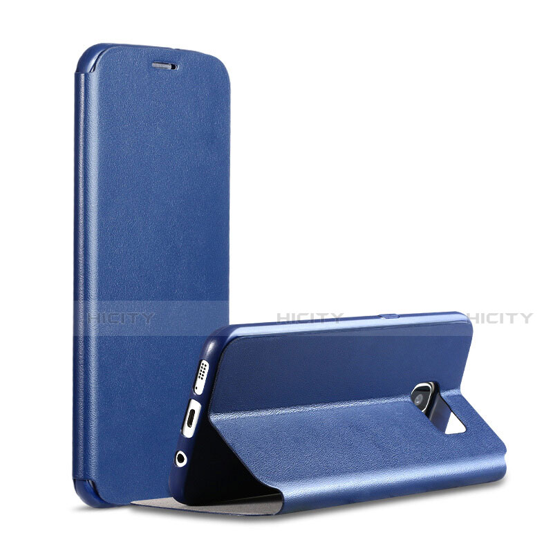 Funda de Cuero Cartera con Soporte Carcasa S01 para Samsung Galaxy S7 G930F G930FD Azul