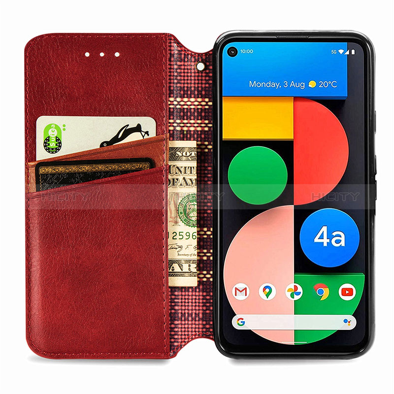 Funda de Cuero Cartera con Soporte Carcasa S01D para Google Pixel 4a 5G