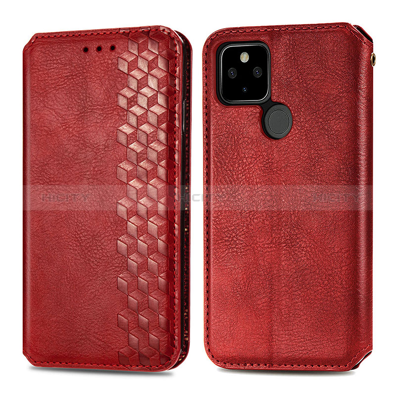 Funda de Cuero Cartera con Soporte Carcasa S01D para Google Pixel 5