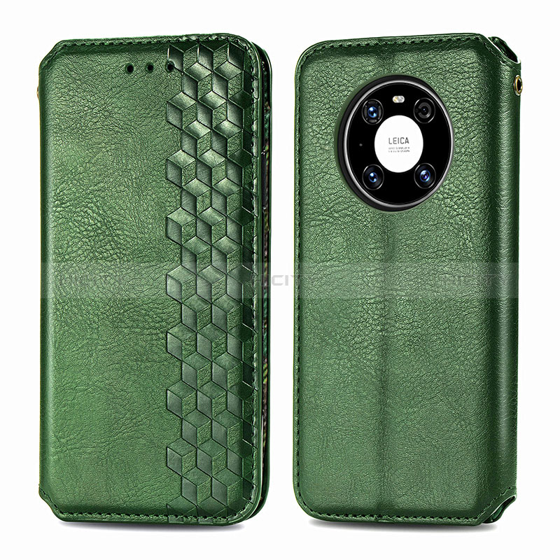 Funda de Cuero Cartera con Soporte Carcasa S01D para Huawei Mate 40 Pro Verde