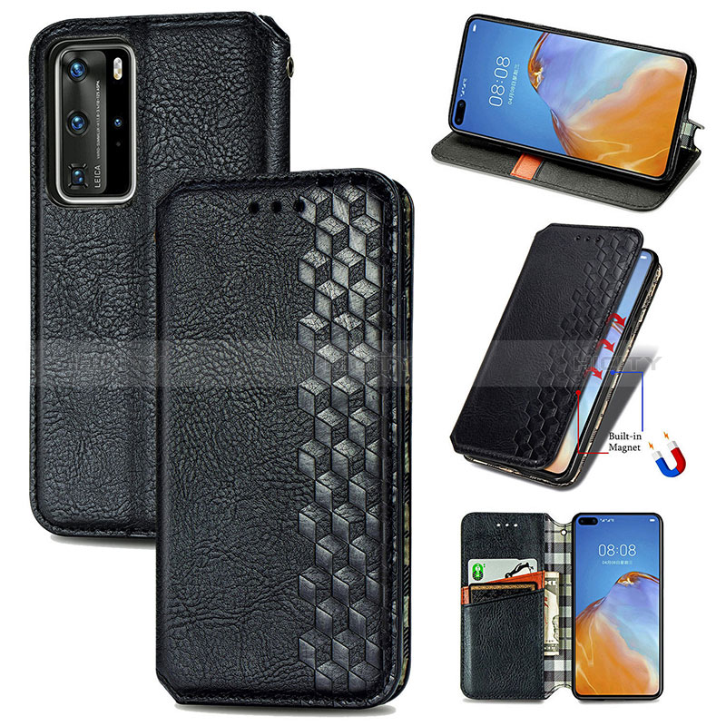 Funda de Cuero Cartera con Soporte Carcasa S01D para Huawei P40 Pro