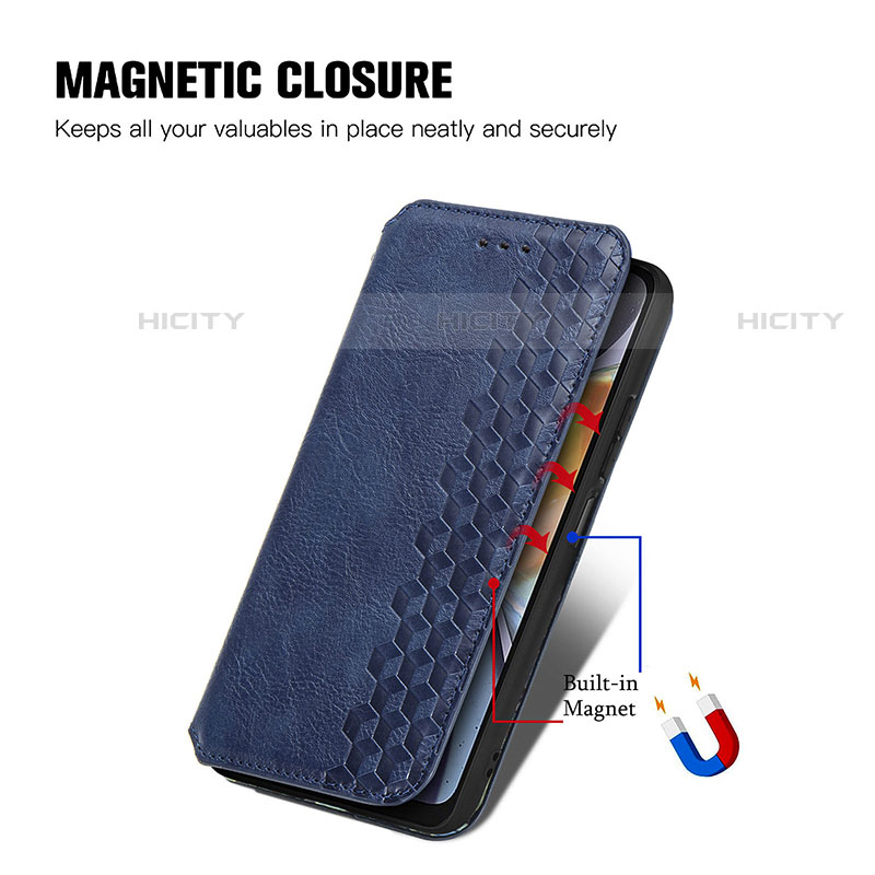 Funda de Cuero Cartera con Soporte Carcasa S01D para Motorola Moto G22