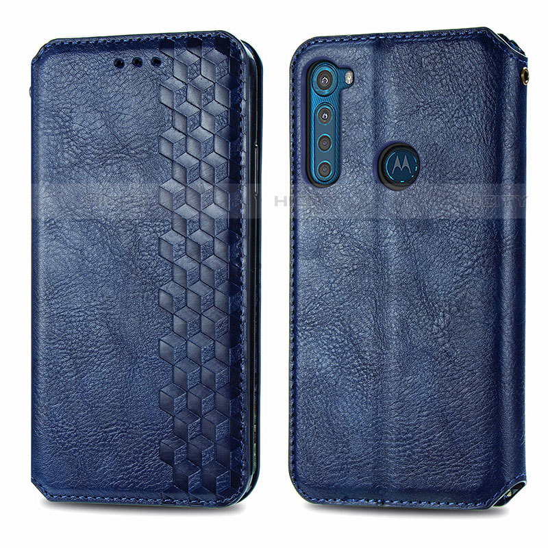 Funda de Cuero Cartera con Soporte Carcasa S01D para Motorola Moto One Fusion Plus