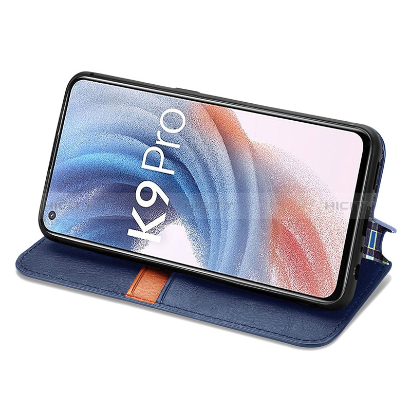 Funda de Cuero Cartera con Soporte Carcasa S01D para Oppo K9 Pro 5G