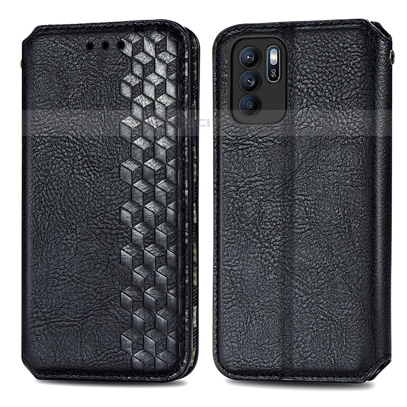 Funda de Cuero Cartera con Soporte Carcasa S01D para Oppo Reno6 Z 5G