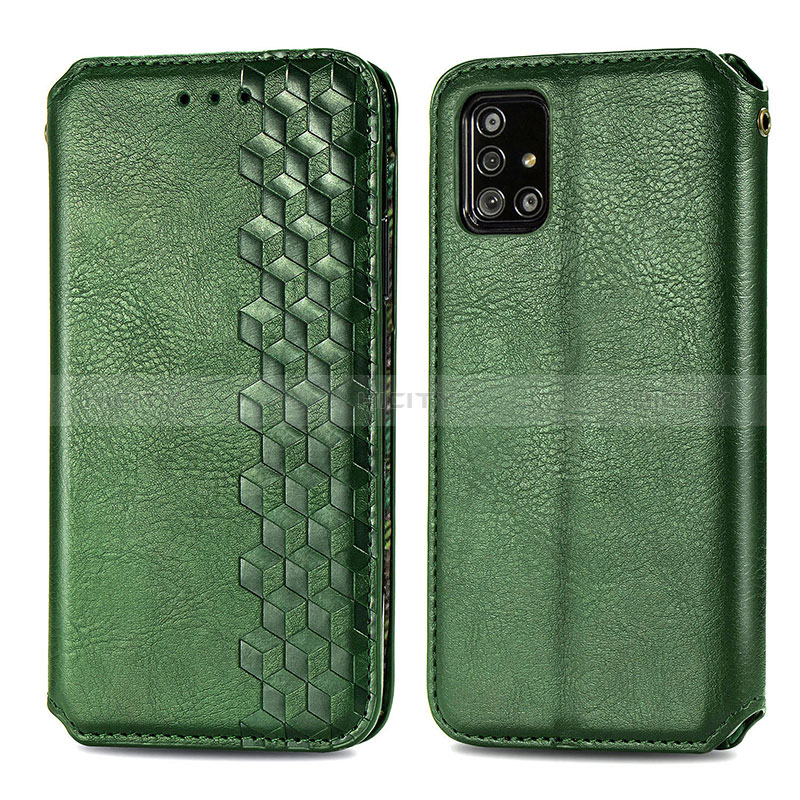 Funda de Cuero Cartera con Soporte Carcasa S01D para Samsung Galaxy A51 5G Verde