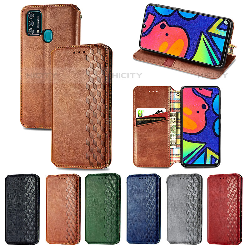 Funda de Cuero Cartera con Soporte Carcasa S01D para Samsung Galaxy F41