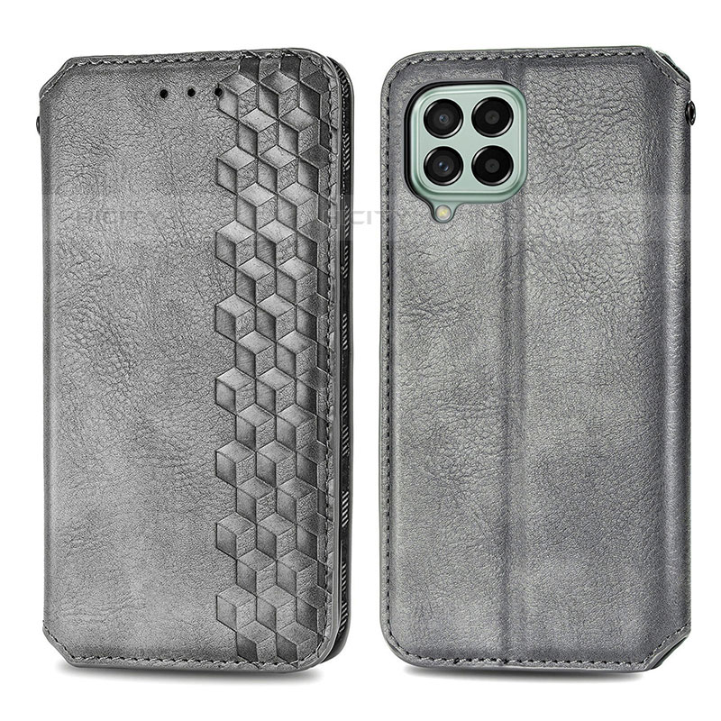 Funda de Cuero Cartera con Soporte Carcasa S01D para Samsung Galaxy M53 5G Gris