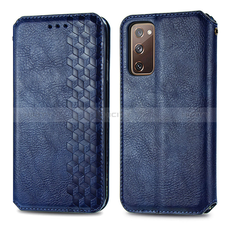 Funda de Cuero Cartera con Soporte Carcasa S01D para Samsung Galaxy S20 FE (2022) 5G Azul