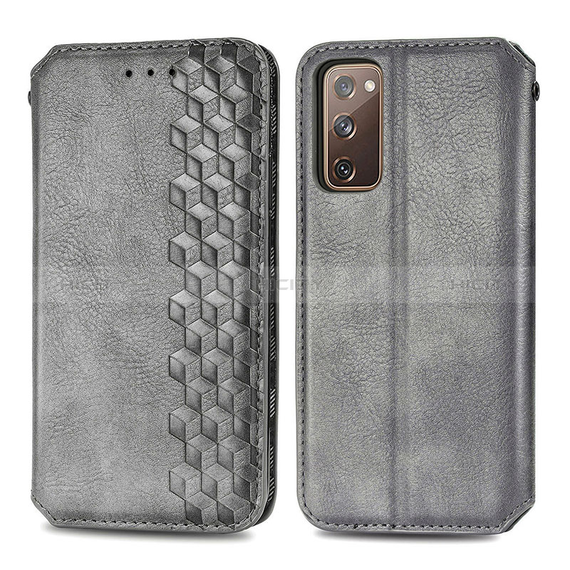 Funda de Cuero Cartera con Soporte Carcasa S01D para Samsung Galaxy S20 FE (2022) 5G Gris