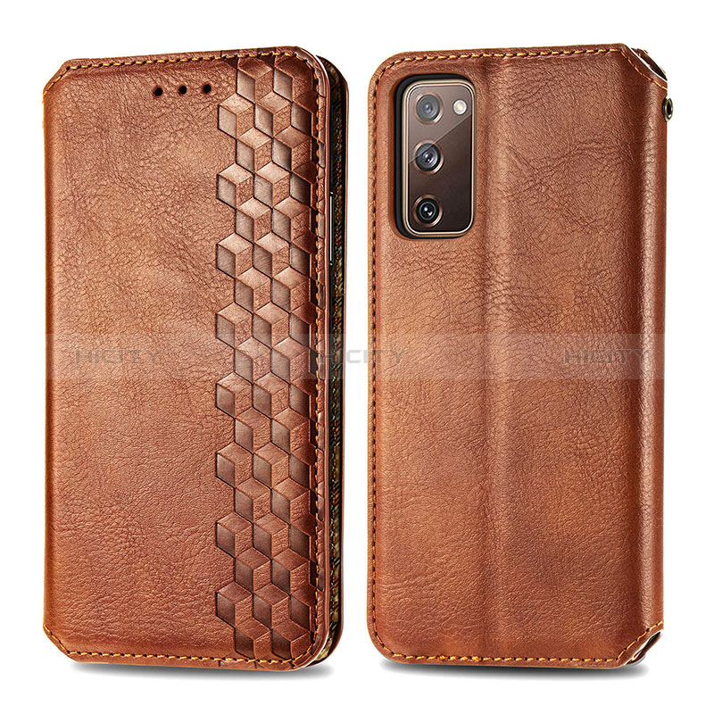 Funda de Cuero Cartera con Soporte Carcasa S01D para Samsung Galaxy S20 FE (2022) 5G Marron
