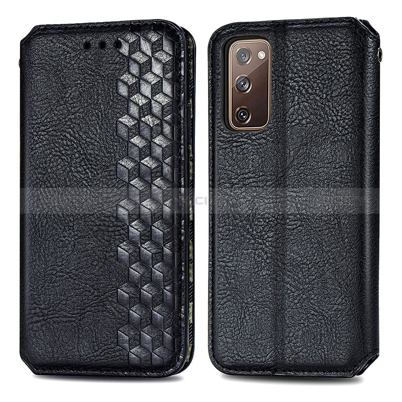 Funda de Cuero Cartera con Soporte Carcasa S01D para Samsung Galaxy S20 FE (2022) 5G Negro