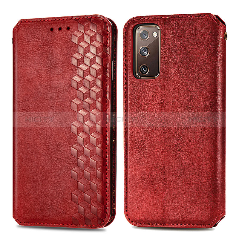 Funda de Cuero Cartera con Soporte Carcasa S01D para Samsung Galaxy S20 FE (2022) 5G Rojo
