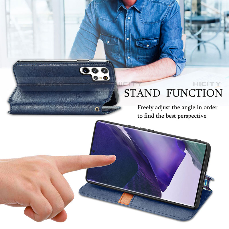 Funda de Cuero Cartera con Soporte Carcasa S01D para Samsung Galaxy S22 Ultra 5G