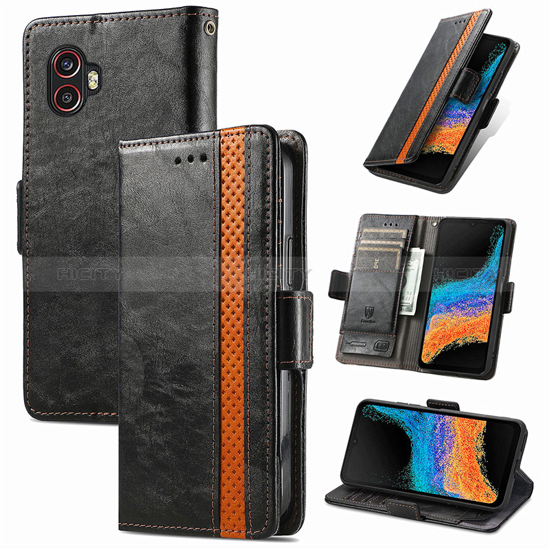 Funda de Cuero Cartera con Soporte Carcasa S01D para Samsung Galaxy XCover 6 Pro 5G