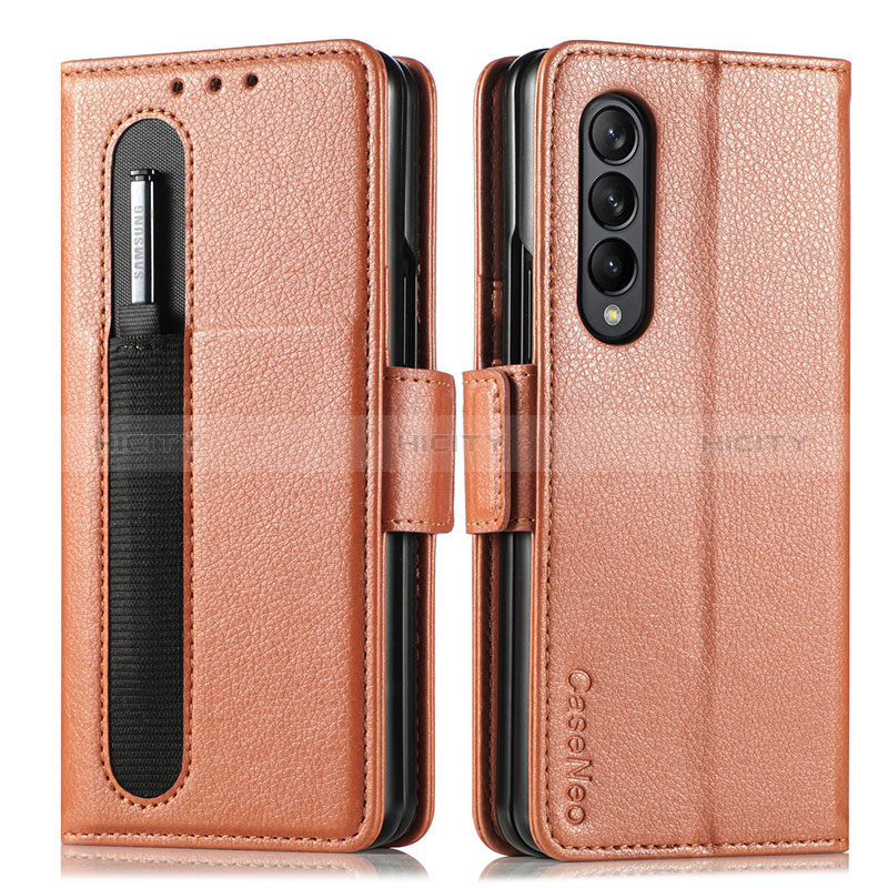 Funda de Cuero Cartera con Soporte Carcasa S01D para Samsung Galaxy Z Fold3 5G