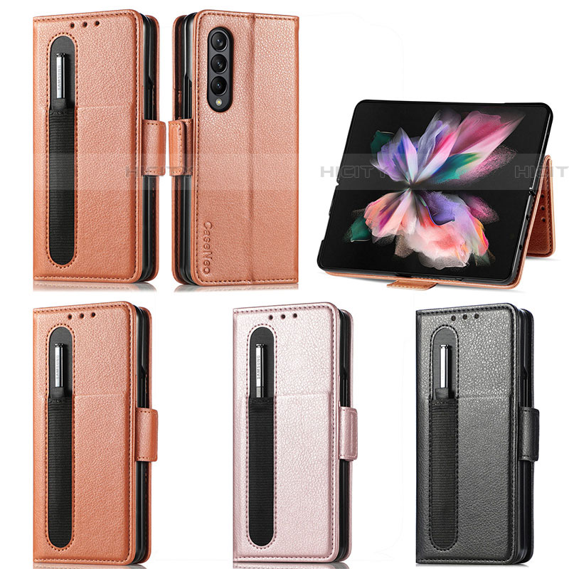 Funda de Cuero Cartera con Soporte Carcasa S01D para Samsung Galaxy Z Fold4 5G