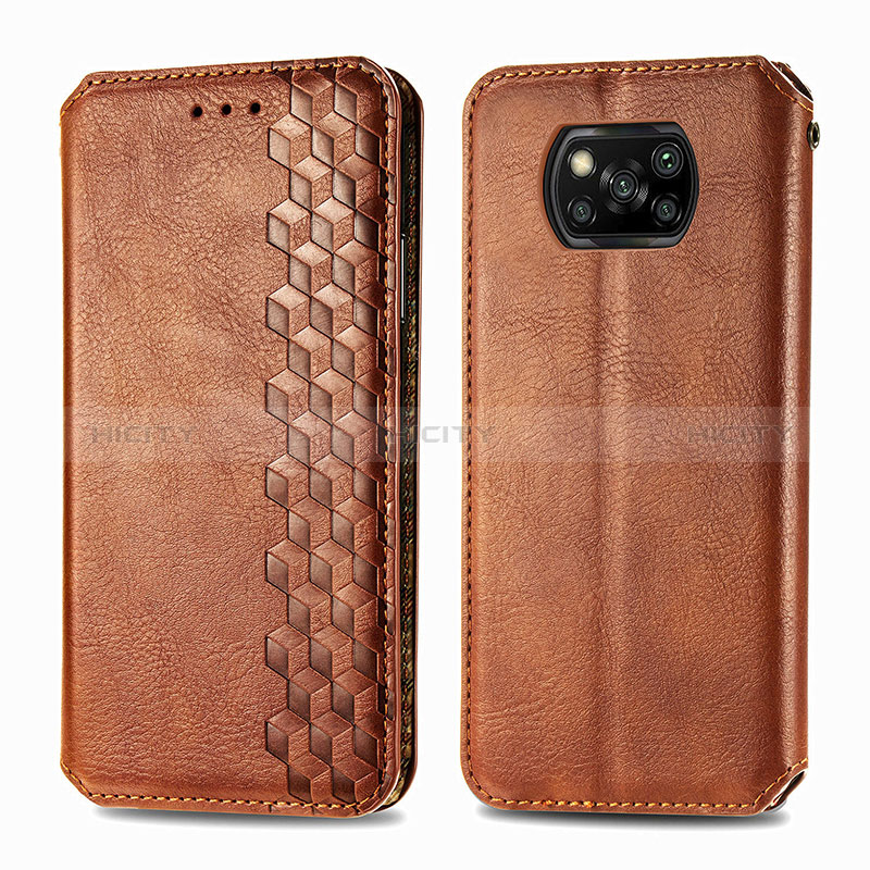 Funda de Cuero Cartera con Soporte Carcasa S01D para Xiaomi Poco X3 NFC