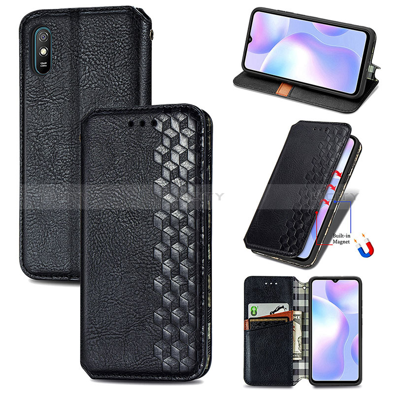 Funda de Cuero Cartera con Soporte Carcasa S01D para Xiaomi Redmi 9A