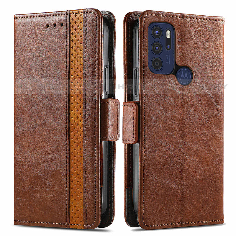 Funda de Cuero Cartera con Soporte Carcasa S02D para Motorola Moto G60s