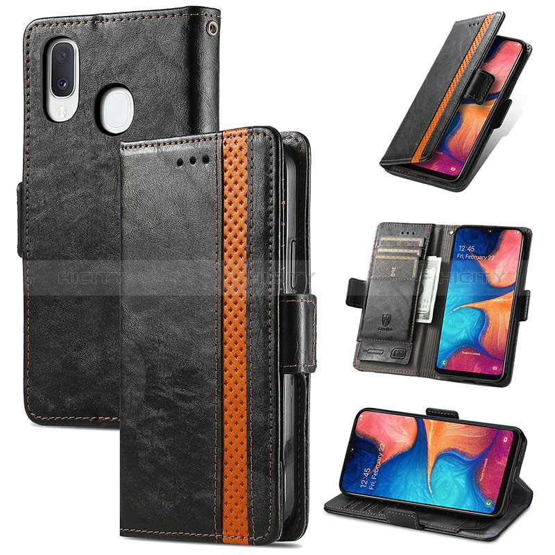 Funda de Cuero Cartera con Soporte Carcasa S02D para Samsung Galaxy A20e