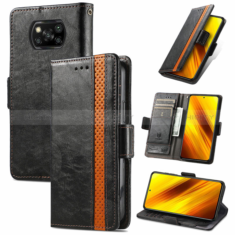 Funda de Cuero Cartera con Soporte Carcasa S02D para Xiaomi Poco X3 Pro