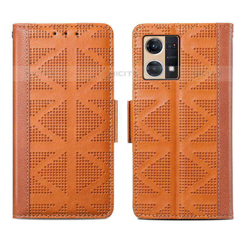 Funda de Cuero Cartera con Soporte Carcasa S03D para Oppo Reno8 4G