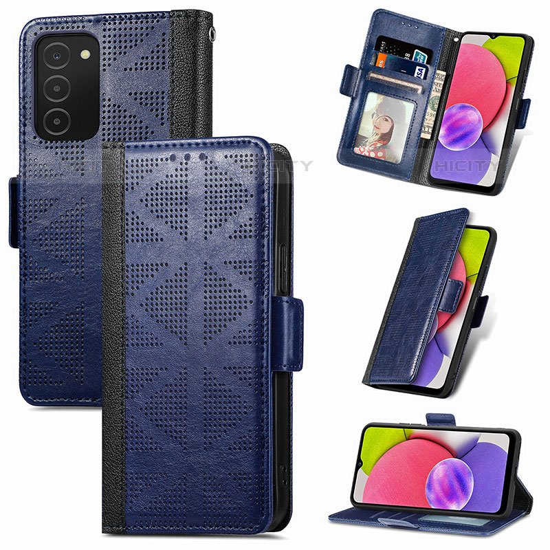 Funda de Cuero Cartera con Soporte Carcasa S03D para Samsung Galaxy M02s