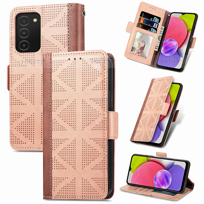 Funda de Cuero Cartera con Soporte Carcasa S03D para Samsung Galaxy M02s