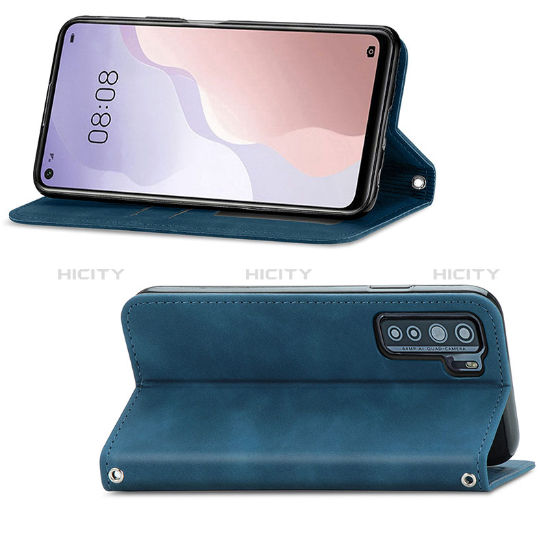 Funda de Cuero Cartera con Soporte Carcasa S04D para Huawei Nova 7 SE 5G