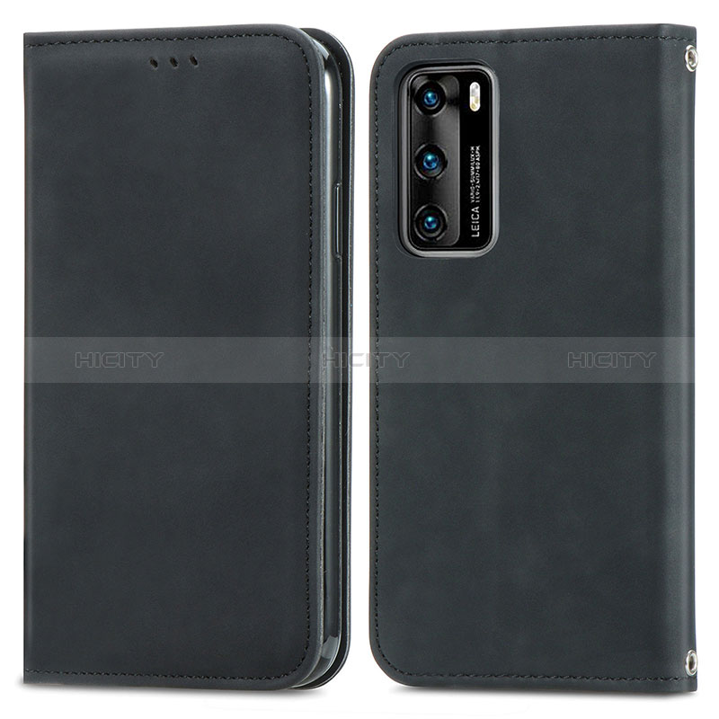 Funda de Cuero Cartera con Soporte Carcasa S04D para Huawei P40