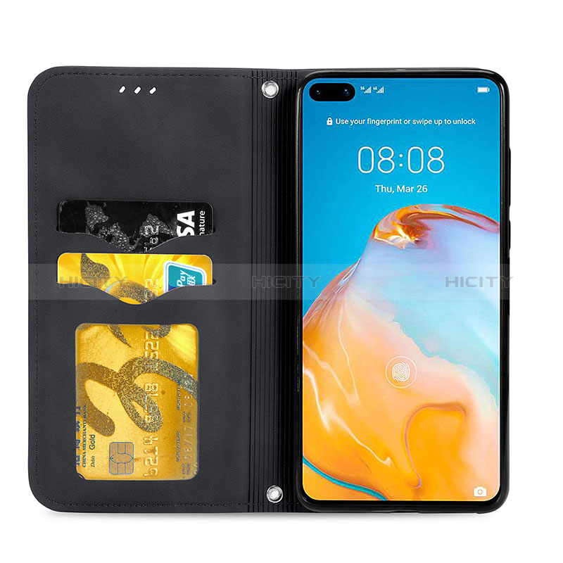 Funda de Cuero Cartera con Soporte Carcasa S04D para Huawei P40