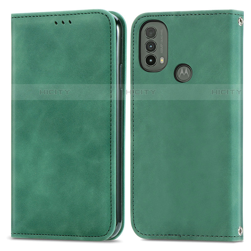 Funda de Cuero Cartera con Soporte Carcasa S04D para Motorola Moto E30