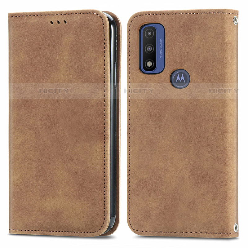 Funda de Cuero Cartera con Soporte Carcasa S04D para Motorola Moto G Pure