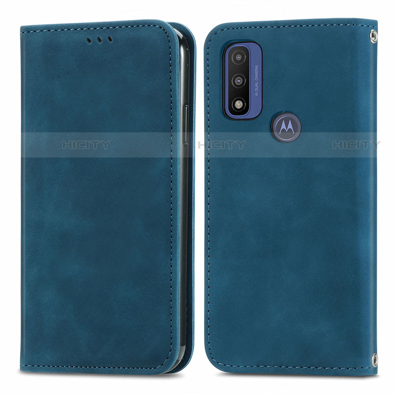 Funda de Cuero Cartera con Soporte Carcasa S04D para Motorola Moto G Pure