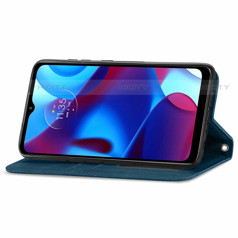 Funda de Cuero Cartera con Soporte Carcasa S04D para Motorola Moto G Pure