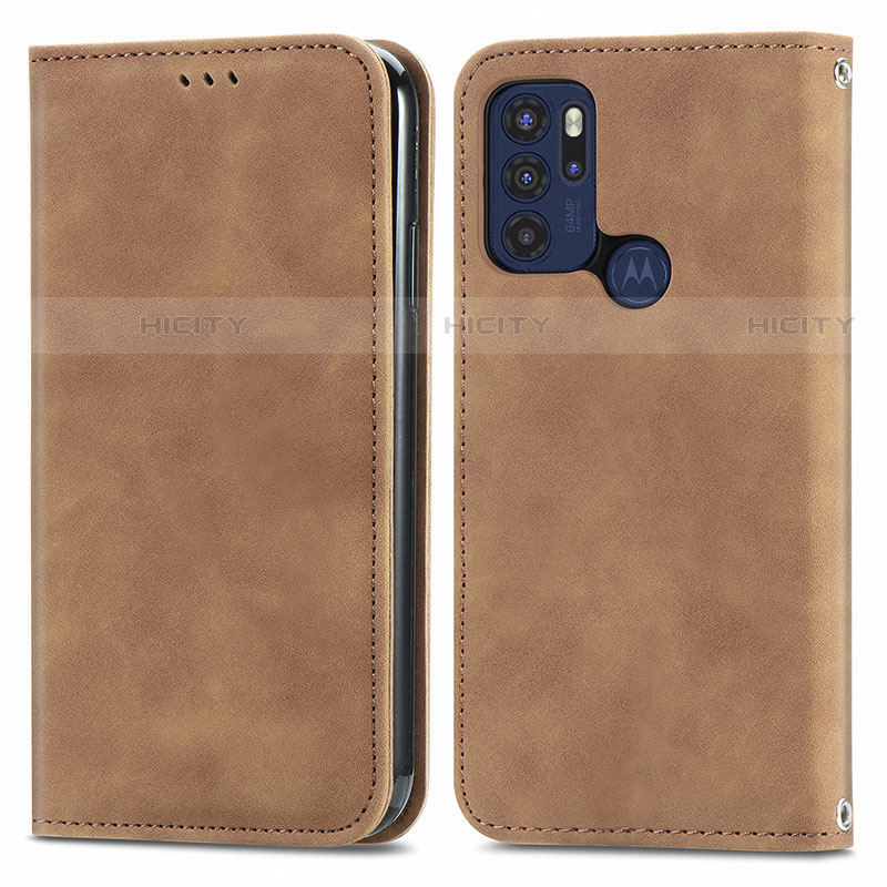 Funda de Cuero Cartera con Soporte Carcasa S04D para Motorola Moto G60s